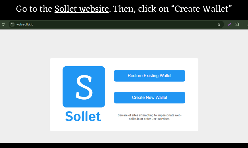 Add Solana with Sollet Wallet