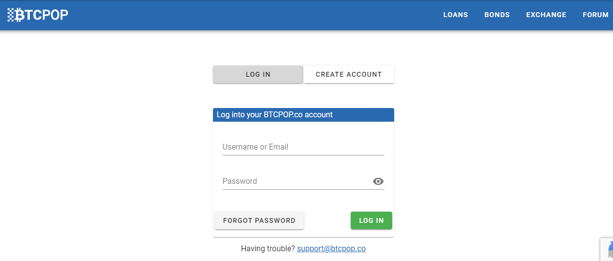 BTC Pop Login